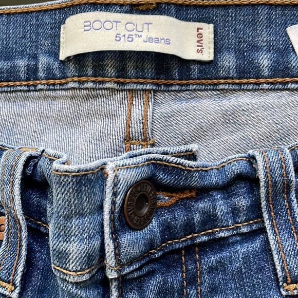 Levi’s 515 jeans 8 sc flip pockets boot cut medium blue wash stretchy - Picture 12 of 16